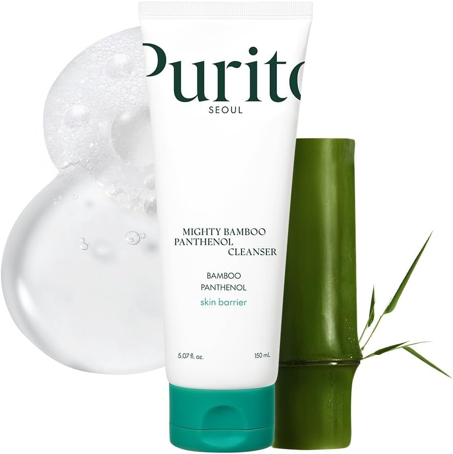 PURITO Mighty Bamboo Panthenol Cleanser, Gentle Face Wash for Moizturizing, for