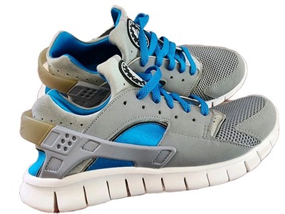 Nike Huarache Free Shield Plus Mens Sz Gray Blue Neptune Running