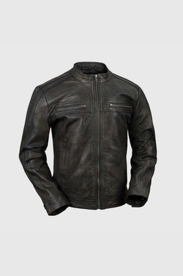 Men s Vintage Motorcycle Jacket Real Leather Cafe Racer Retro Brown Biker