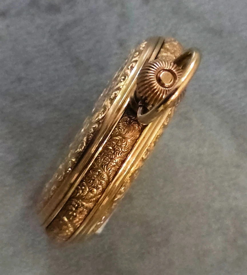 c. 1880 14K AMERICAN WALTHAM WATCH CO. 40mm FULL HUNTER POCKET WATCH - Image 4 of 4