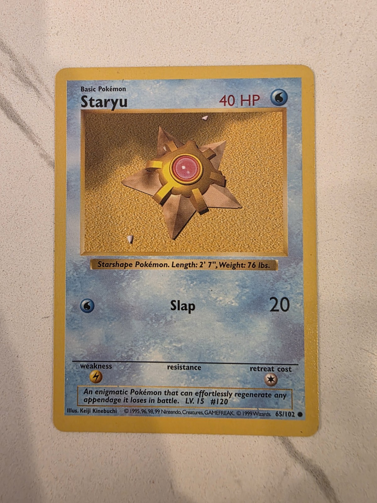 Shadowless Staryu #65/102 Base Set Pokemon Card 1999 WOTC TCG - NM/EX