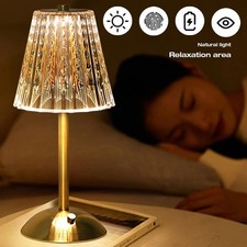 Crystal Lamp Cordless Table Lamp Vintage Lamp Portable LED Metal Beside Lamps UK