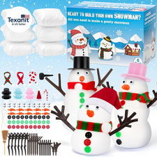 Build a Snowman Kit, 6 Pack Christmas Snowman Crafts for Kids, Modeling Clay Cre