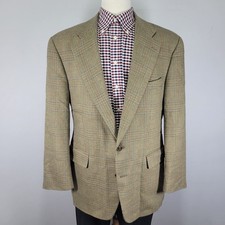 VTG Chaps Ralph Lauren Men's Sport Coat Blazer Two Button Silk Wool Plaid 44R