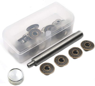 #ad 20 Metal Jeans Snap Buttons Durable Replacement Fasteners for Clothing $14.46