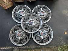 1963-1964 Ford Galaxiewire Spoke Spinner Hubcap Set Original 14 Wheel Covers