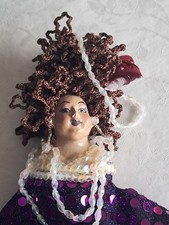 Wayne Kleski Katherine's Collection Mermaid Doll 18" Purple Sequin Bean Bag