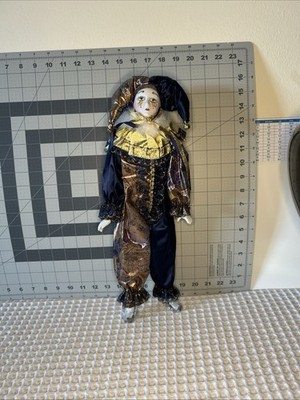 Gold Ceramic Vintage Jester Porcelain Hands Feet And Face Hand Painted
