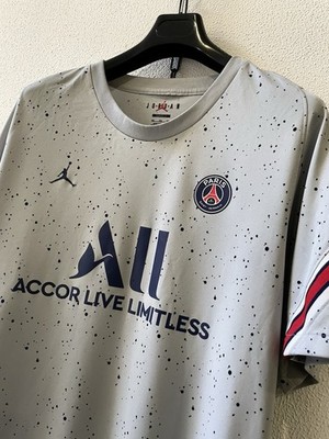 JORDAN PARIS SAINT GERMAIN Shirt Mens XXL Gray 21/22 Strike Visit