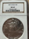 1987 American Silver Eagle NGC MS69 Brown Label