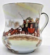 Vintage Schwarzburg Old Chester Hand Painted Stagecoach Shaving Mug A. Noll
