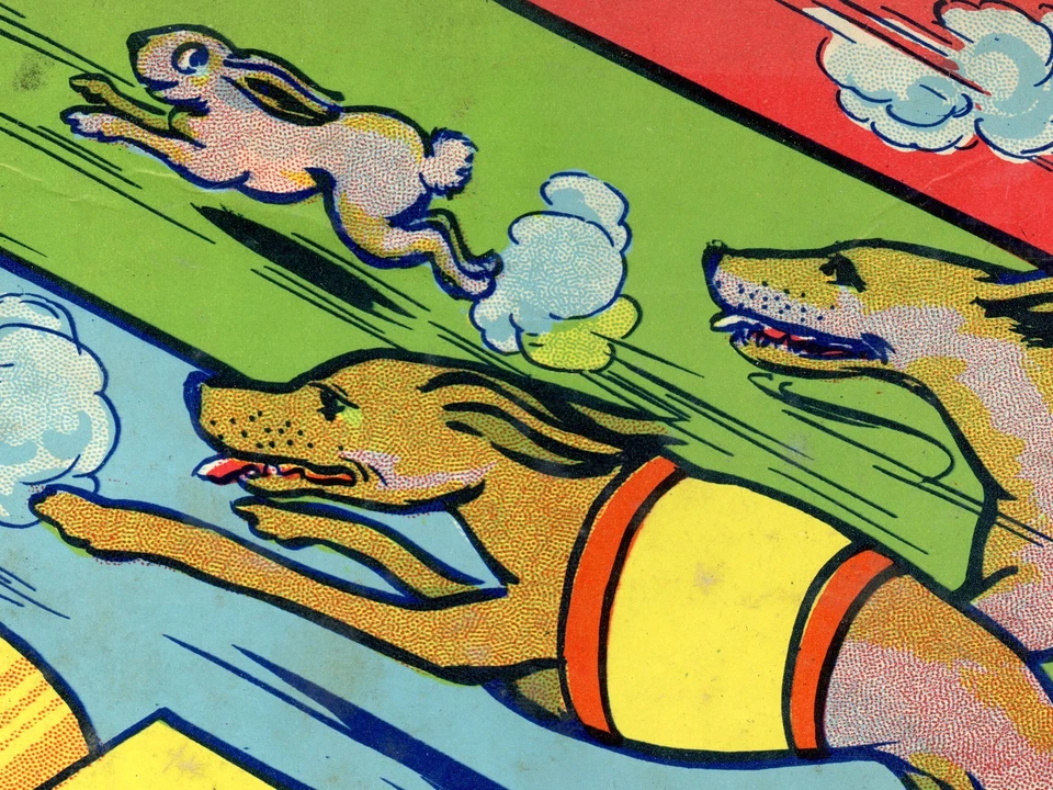 Vintage Whippet Dog Race Poster – Retro Board Game Art Print – 1940's Wall Decor - Image 2 of 4