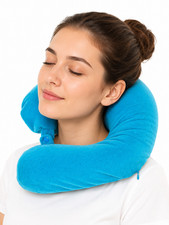 Travel Neck Pillow in Soft Memory Foam - Perfect for Planes, Trains, and Cars