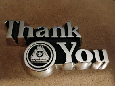 The Center For Professional Development Silver Colored Thank You Paperweight