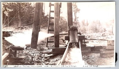 Vtg B&W Snapshot Water Pumped Out Mine Shaft Sluice Box Industrial Mining 1939