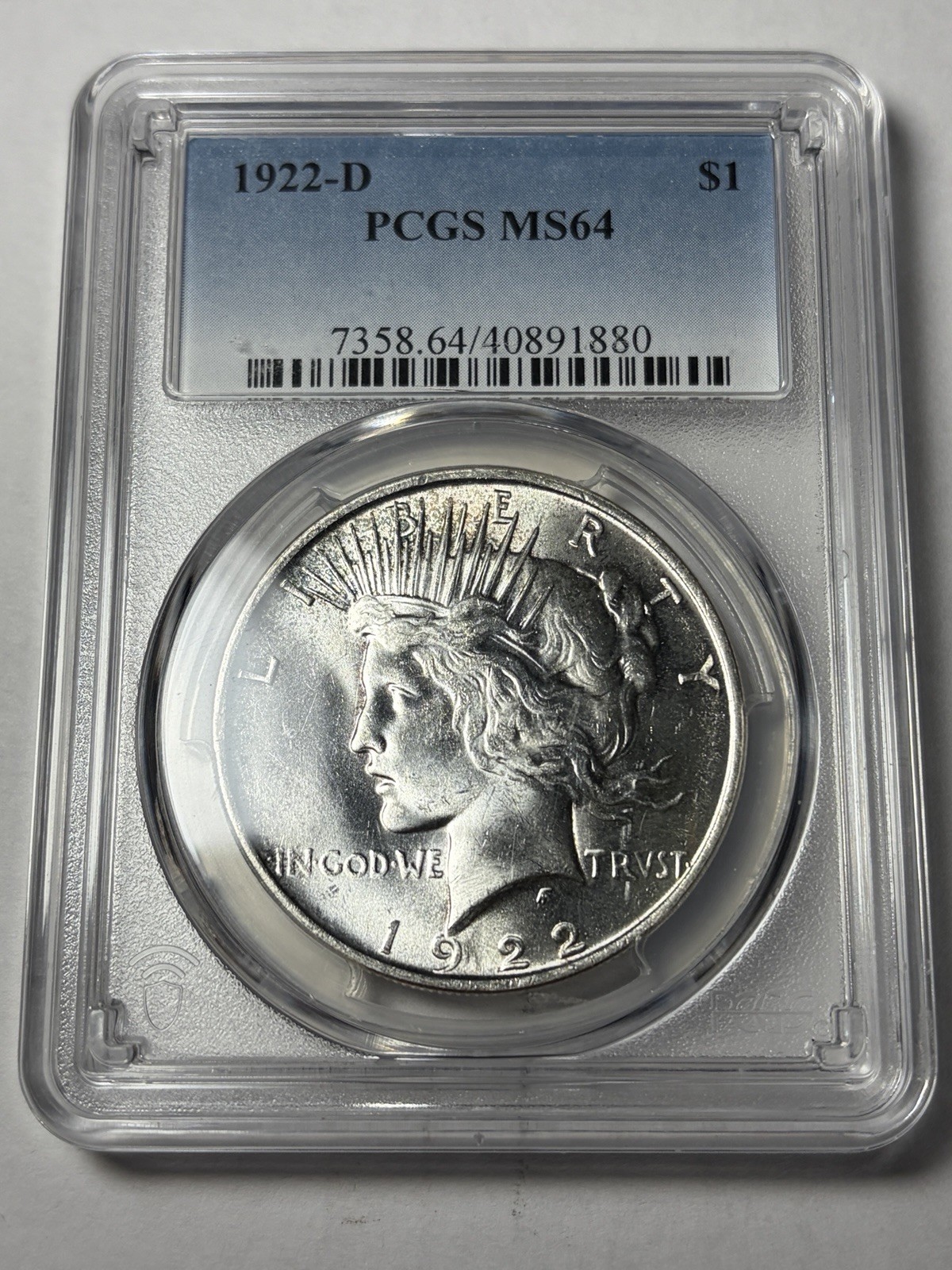 1922-D PCGS MS64 Peace Silver Dollar