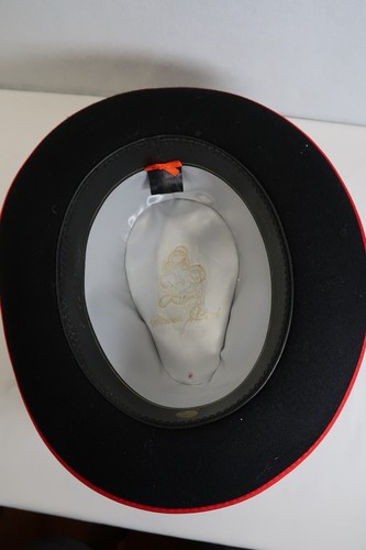Steven Land Wool Fedora Hat Feather Black/Red Sz L Men Headwear Dress Designer - Picture 11 of 11