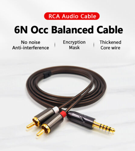 Hifi Silver Plated 2.5,4.4mm Balanced To 2 RCA Male Cable For Audio Amplifier - 第 1/33 張圖片
