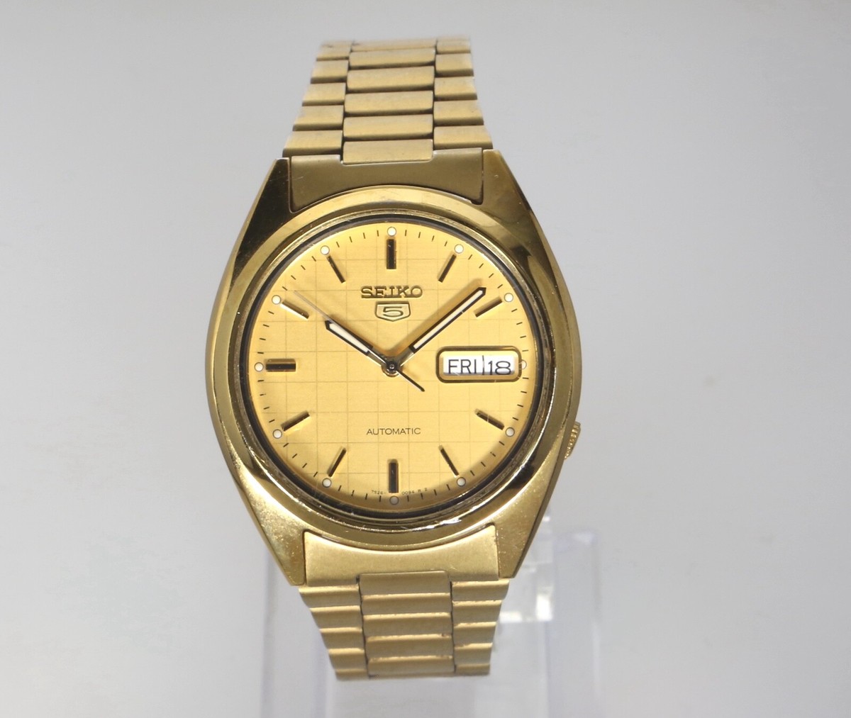 SEIKO 5 7S26-0480 37mm Automatic Analog Day/Date Gold Dial