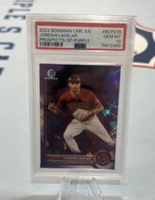 2022 Bowman Chrome Sapphire Jordan Lawlar  Purple #BCP235 RC /25 PSA 10