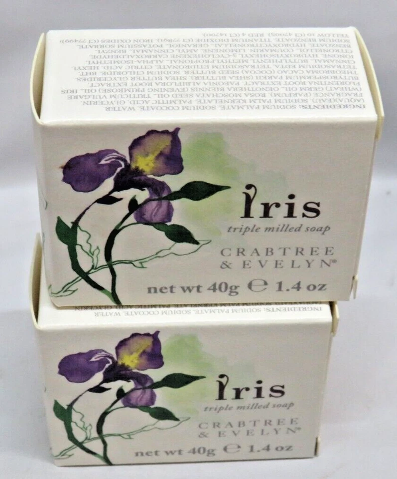 Barra de jabón triple fresado Crabtree & Evelyn Iris - 40 g/1,4 oz pequeño lote de 2 Foto 4 de 4