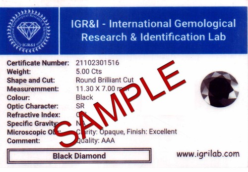 Super Shine Black Diamond Necklace IGL Certified 4mm 26 inch in 925 Silver Clasp - Picture 4 of 6