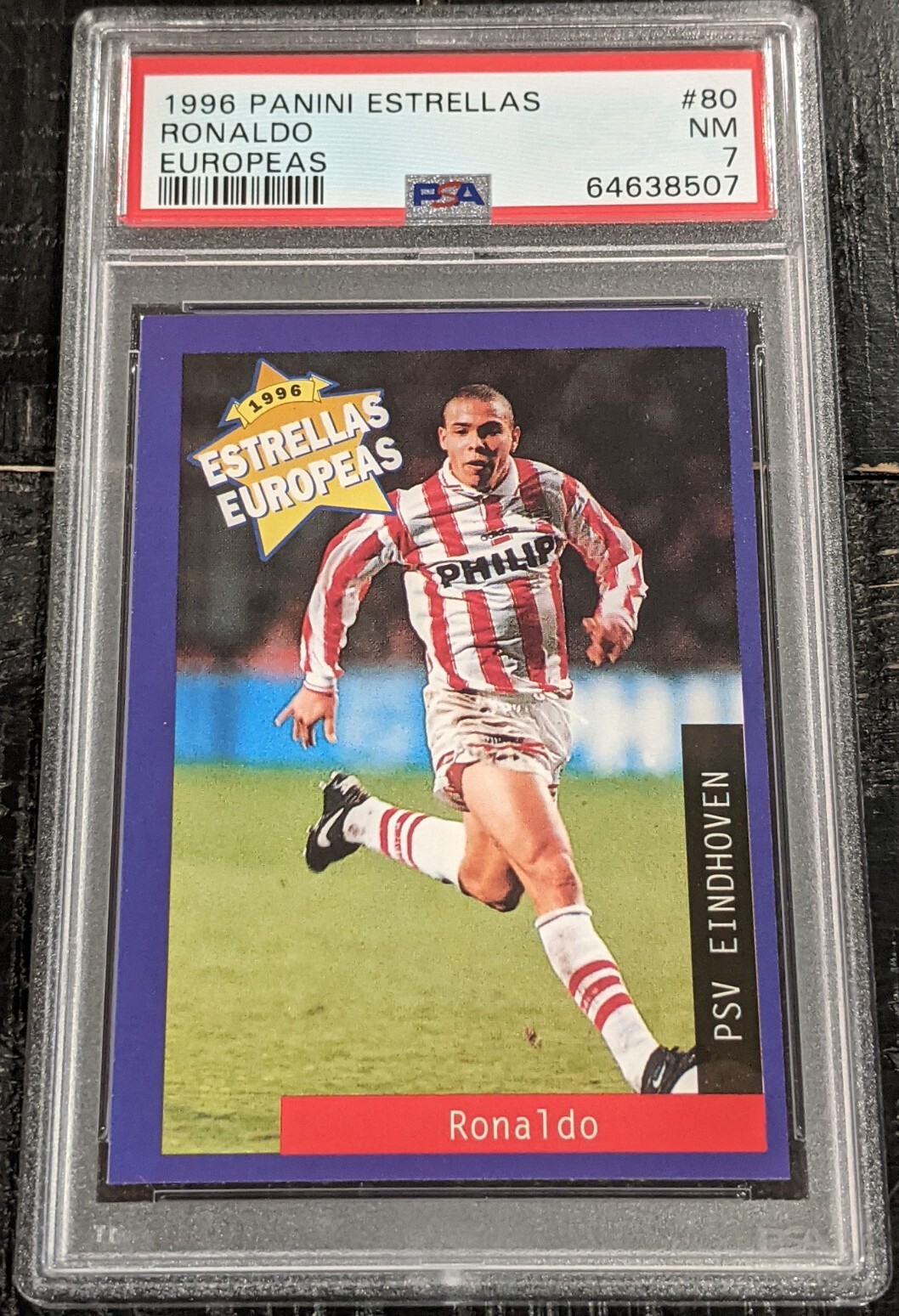 1996 Panini Estrellas Europeas RONALDO PSA 7 NM #80 Luis Nazario de Lima Brazil