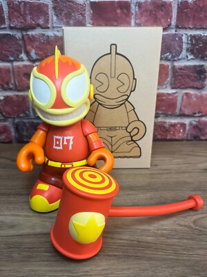 KIDROBOT FIGURE 7'' MASCOT 07 EL ROBO LOCO 07 ORANGE 333PCS 2005 IN BOX
