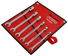 6pc Swivel Flexi-Head Socket Open End Spanner Set 10-19mm