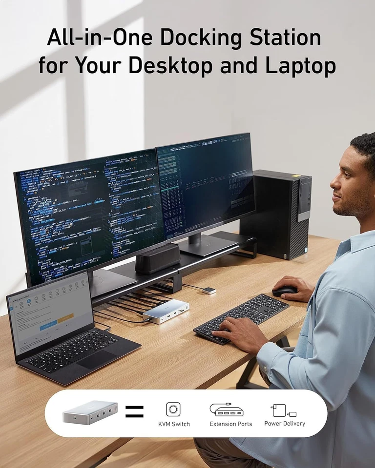 Anker 553 USB C Docking Station with KVM Switch Dual 4K Monitor for Laptop/PC - Image 3 of 4