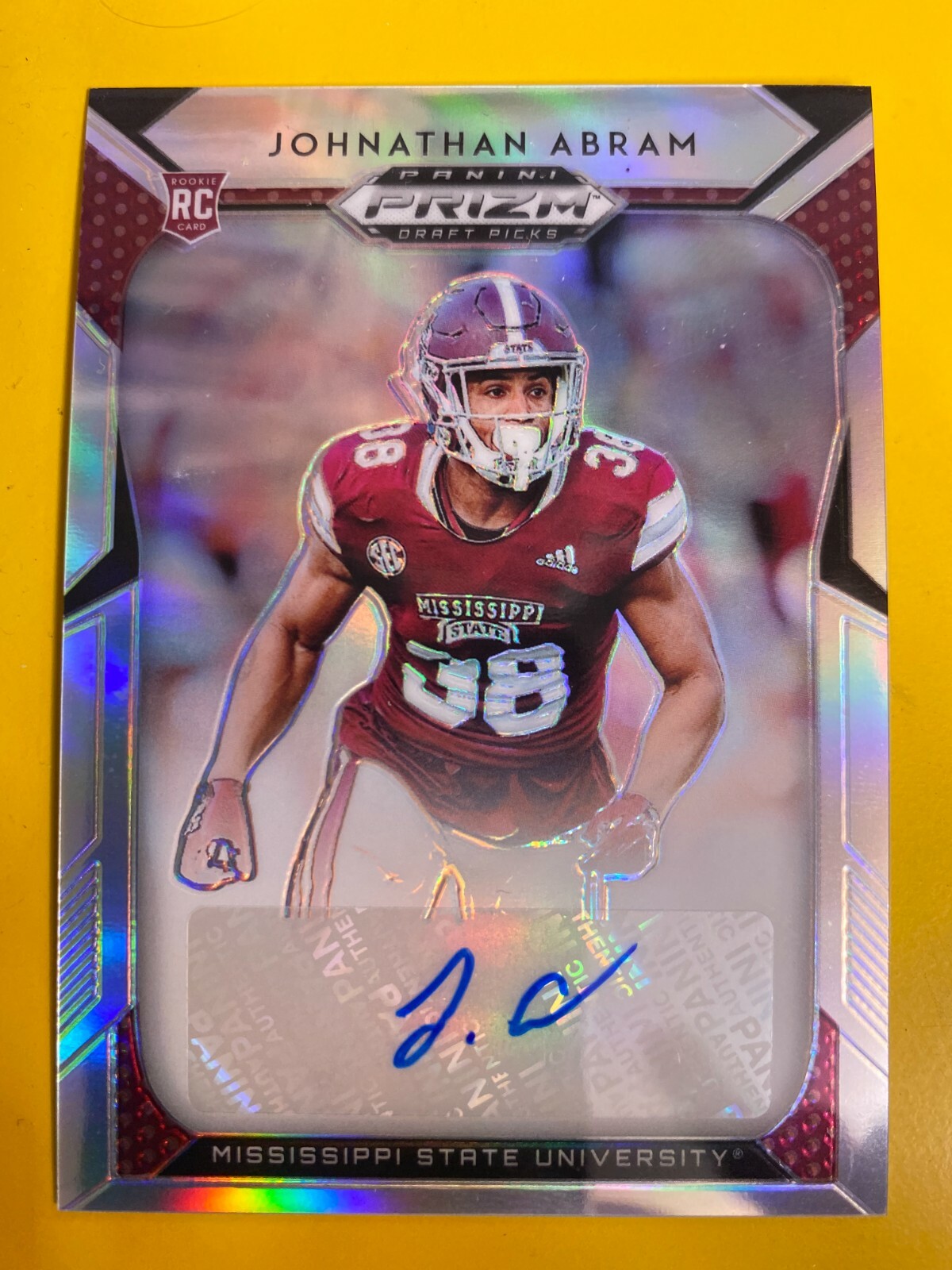 Johnathan Abram Panini Prizm Draft Picks #160 Autograph