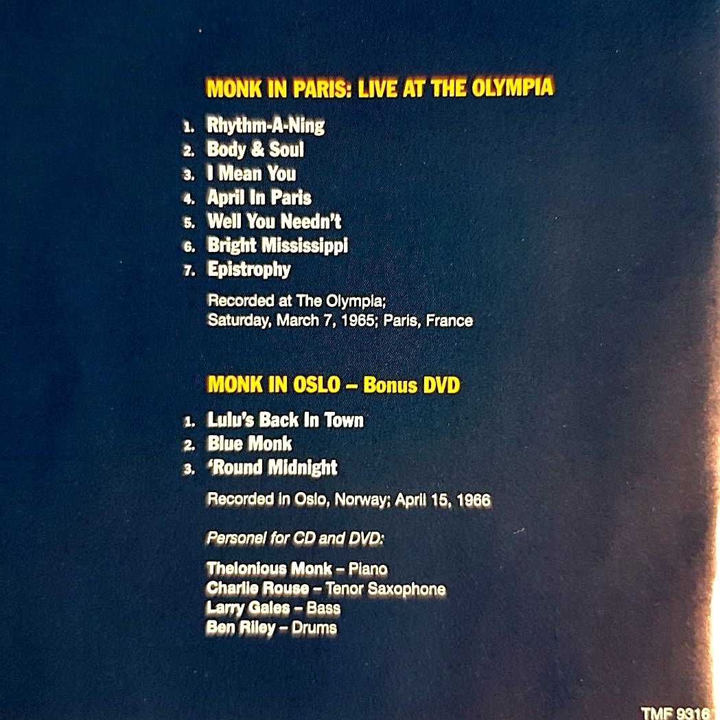 THELONIOUS MONK - Monk 'round World - CD/DVD SET - Live - **LIKE