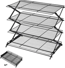 2/3/4-Tier Upgraded Collapsible Cooling Rack with Adjustable 3 Setting Design St