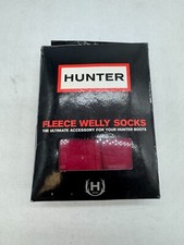 Hunter Welly Tall Boots Socks Red Fleece Comfort Full Toe Size 5-7 Womens