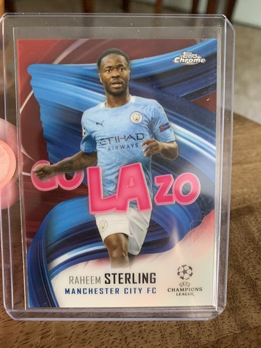 Raheem Sterling [Red Refractor] #GOL-RS 2020 Topps Chrome UEFA Champions League Golazo card