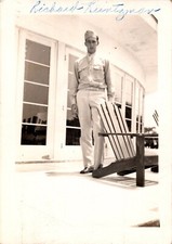 Vtg Found B W Photo WW2 US Army Corporal Uniform Military Outdoors Posing 1940s