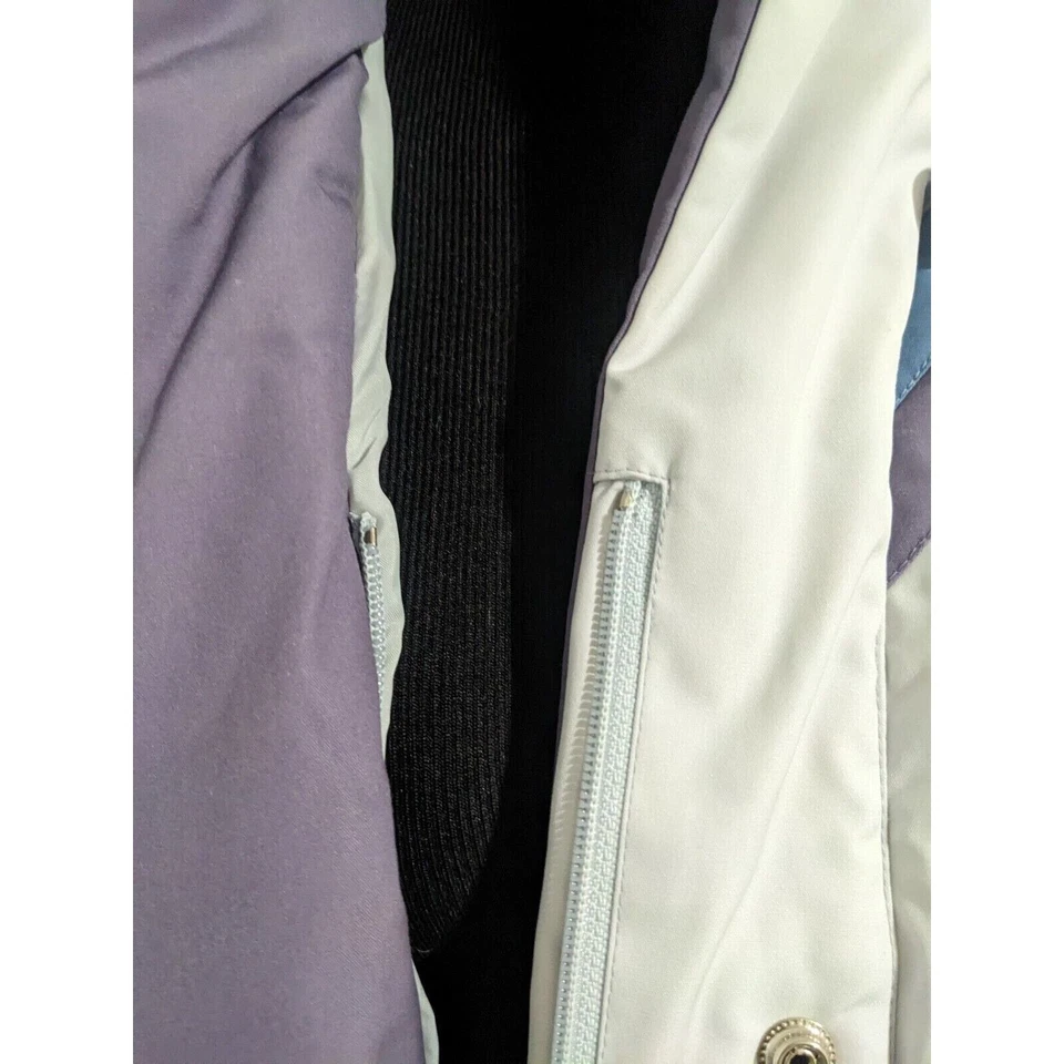 Chaqueta de calle Mulberry vintage para mujer mediana púrpura azul invierno con capucha años 90 Foto 3 de 4