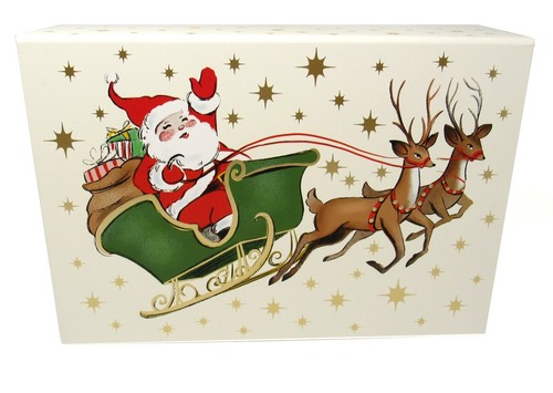 Punch Studio Flip Top Nistkasten Weihnachten Jolly Santa Schlitten 25949 Medium - Bild 1 von 6