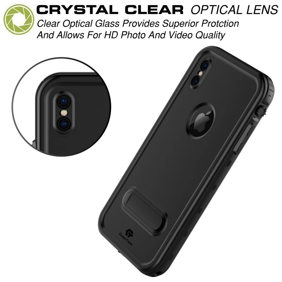 For iPhone Xs Max / Xs  Waterproof Case Shockproof Protector with Kickstand - Image 4 of 4