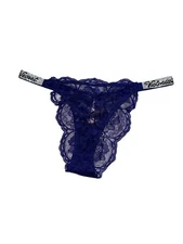 Victoria's Secret Very Sexy Bombshell Rhinestone Lace Brazilian Blue Panty NWT