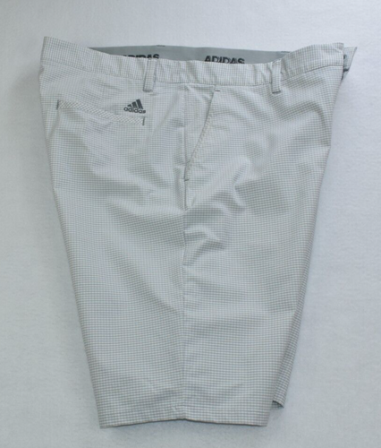 Adidas Ultimate 365 Golf Men's Shorts Size 38 White/Gray Gingham Check Stretch