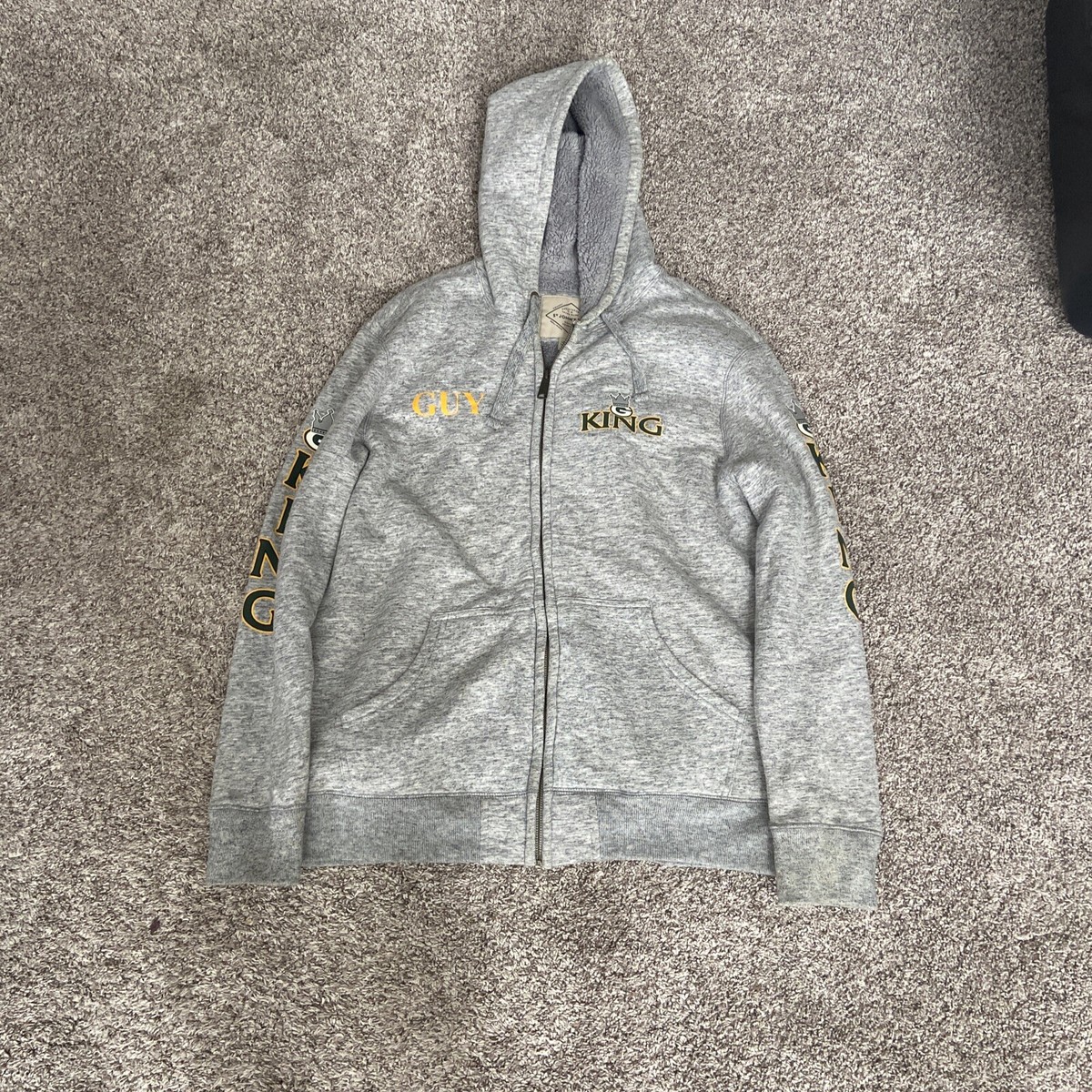 NFL Green Bay Packers Guy King SJB Zip down hoodie jacket sherpa lined Mens  XL