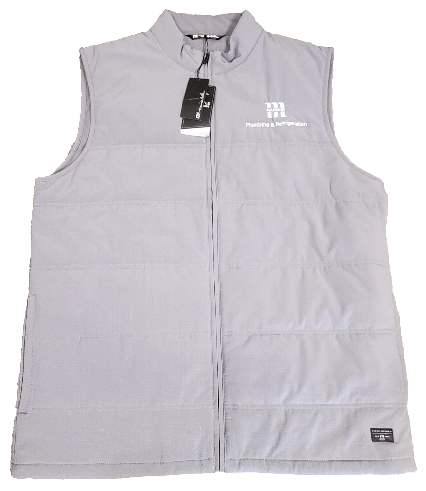 NWT Travis Mathew Men's XL Cold Bay Full Zip Vest Gray Outdoors Golf Logo $130