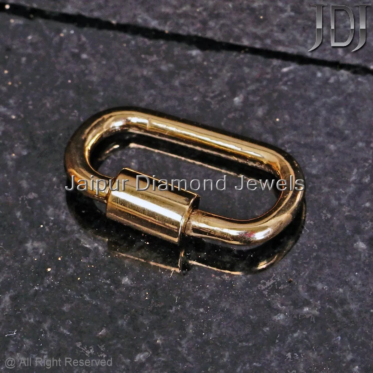 Solid 14k Yellow Gold Carabiner Clasp Finding Handmade Jewelry Gift Finding