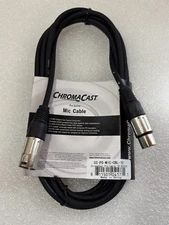 ChromaCast Pro Series Mic Cable 10 Feet, Black, XLR Male to XLR Female Ends
