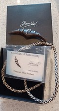 Unusual Diamond Sterling Silver 17.9g pendant -GEMSTV, COA, BOXED