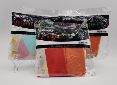 Paperbilities Mulberry Scrap Pack 2.5 oz Color & Sizes Vary Acid Free Set of 3