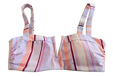 Hula Honey Size M Striped Bikini Top - New
