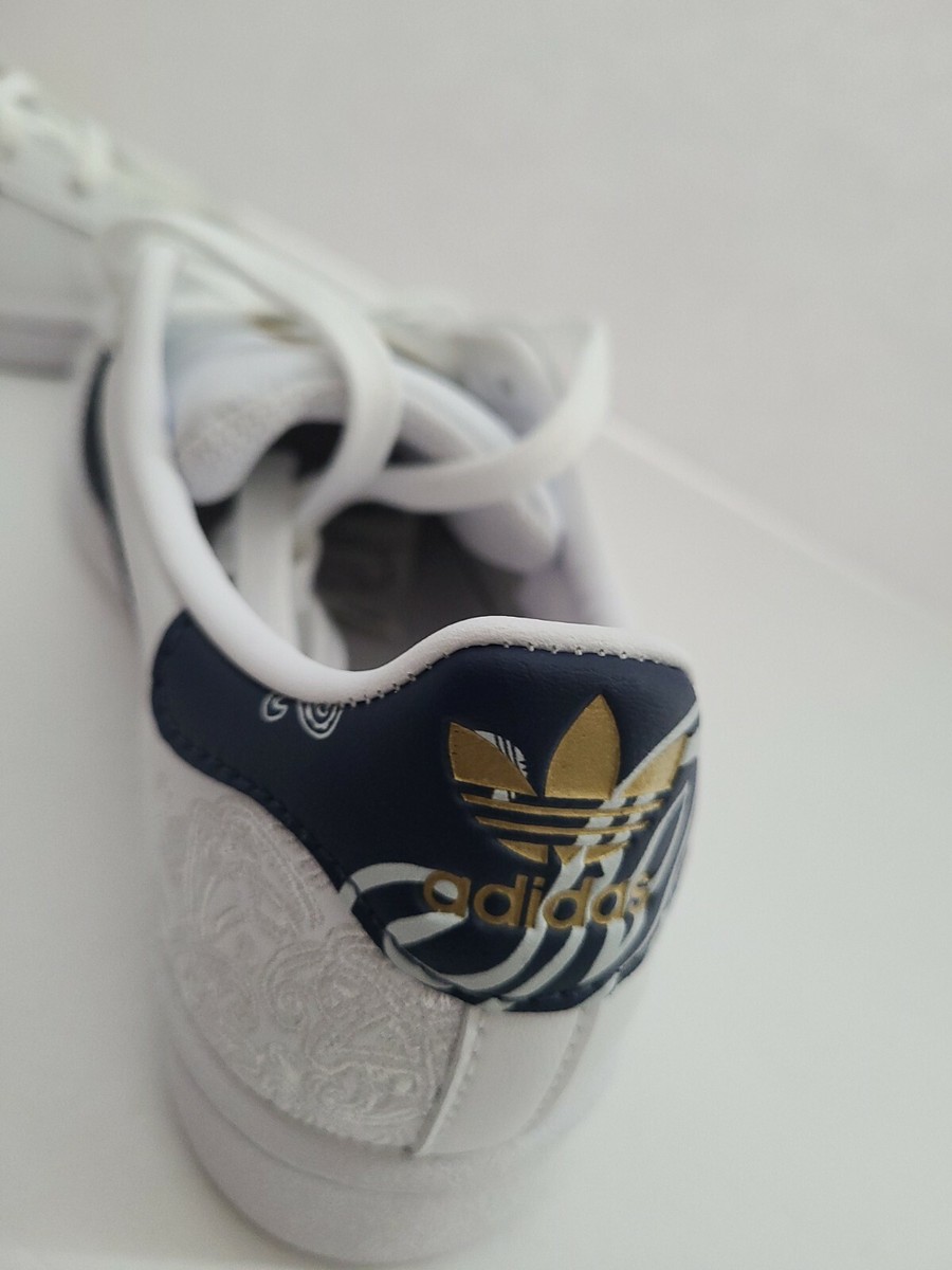 Adidas Originals Superstar Paisley Bandana White Blue GX3655 Men's Size 4  | eBay