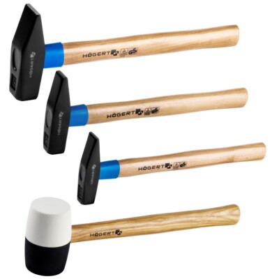 Professioneller Schlosserhammer | Hammer mit Holzstiel 300-1.000g | DIN 1041